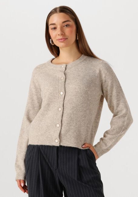Beige SUMMUM Vest CARDIGAN WOOL ELASTANE BLEND KNIT - large