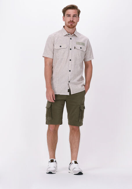 Beige PME LEGEND Casual overhemd SHORT SLEEVE SHIRT CTN LINEN FIL A FIL - large