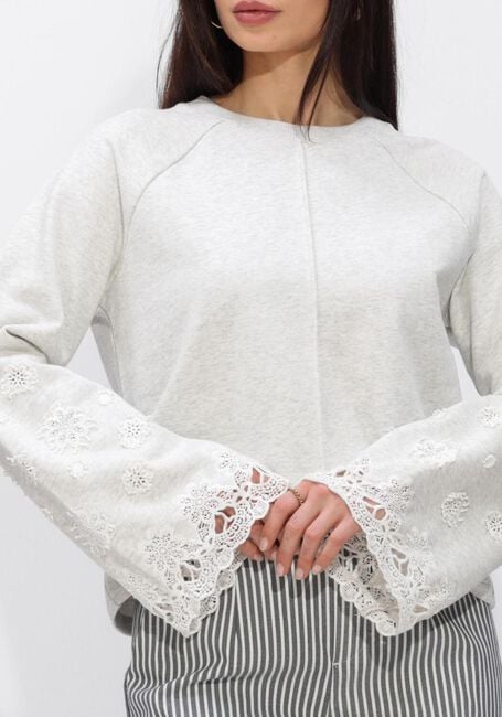 Lichtgrijze OBJECT Sweater OBJKIMIA LS RE SWEAT SHIRT - large