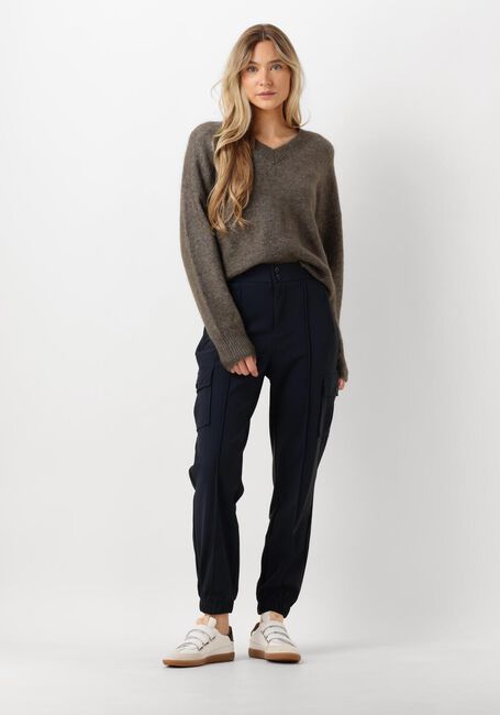 SECOND FEMALE Pull BROOK KNIT LOOSE V-NECK en marron - large