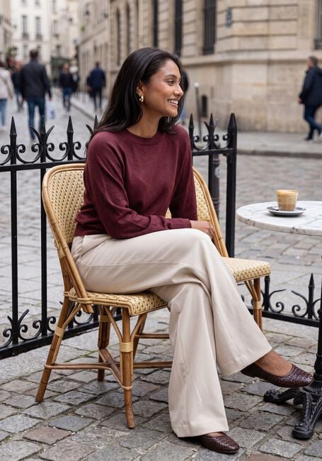 Bordeaux MINUS Trui MSDANA METALLIC BAT SLEEVE PULLOVER - large