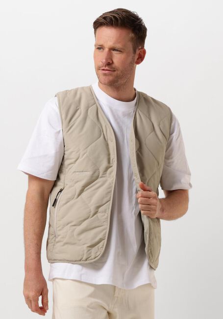 WOODBIRD Veste sans manches WBTRAIS QUILT VEST en beige - large