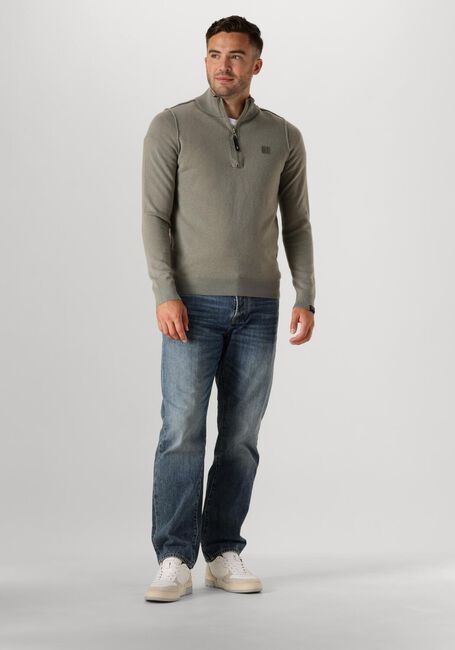 Groene BUTCHER OF BLUE Trui CLIFDEN HALFZIP - large