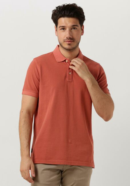 PME LEGEND Polo SHORT SLEEVE POLO GARMENT DYE en rouge - large