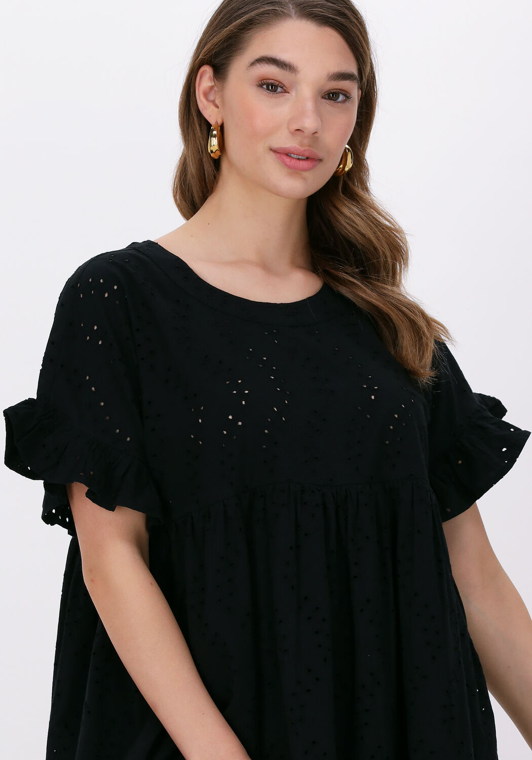 Zwarte broderie jurk online