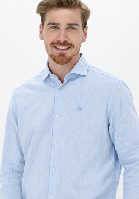 Lichtblauwe VANGUARD Casual overhemd LONG SLEEVE SHIRT COTTON LINEN - large