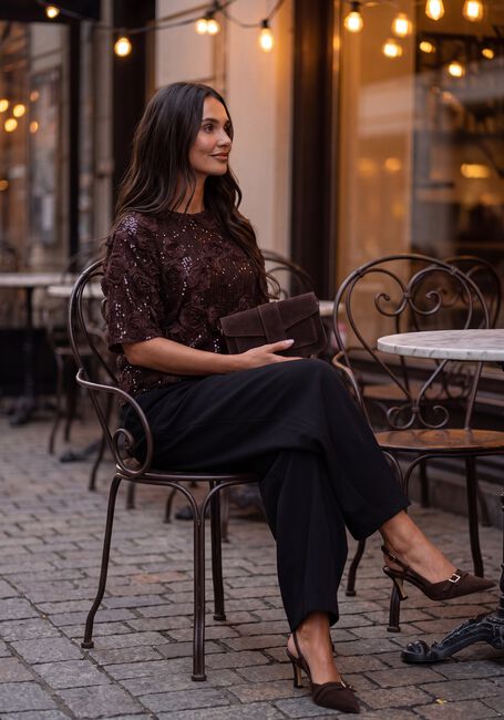 Y.A.S. Haut YASELYSIA 3/4 SEQUIN TOP en marron - large