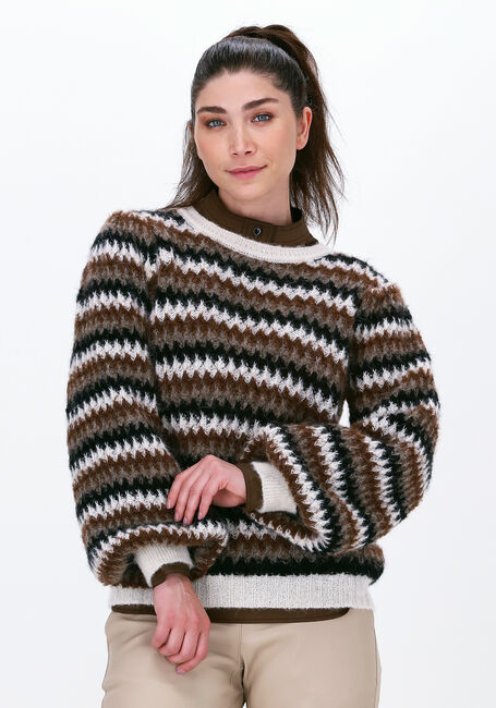 SECOND FEMALE Pull YOLANDA KNIT O-NECK en marron - large