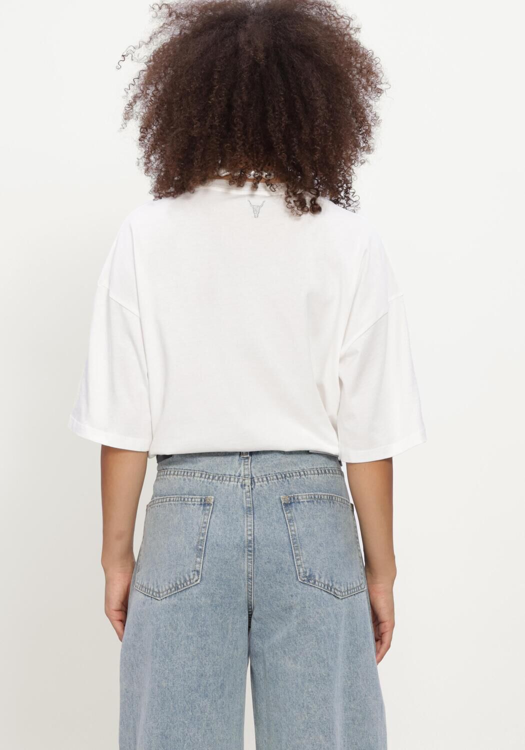 ALIX THE LABEL T-shirt LADIES KNITTED THE LABEL T-SHIRT en blanc - large
