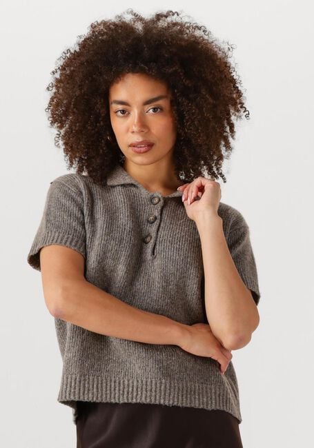 MY ESSENTIAL WARDROBE Pull PALOMAMW KNIT POLO SS en gris - large