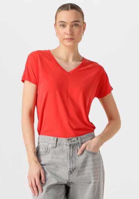 MSCH COPENHAGEN T-shirt MSCHFENYA MODAL V NECK TEE en rouge - large
