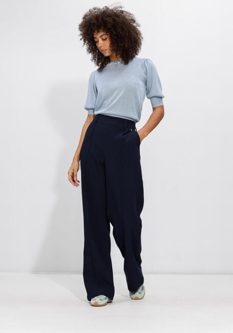 Lichtblauwe MINUS Trui MSLIVA PUFF SLEEVE METALLIC KNIT PULLOVER - large