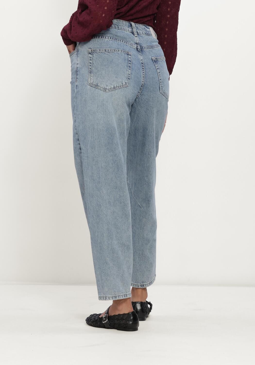 Lichtblauwe OBJECT Straight leg jeans OBJMIU ZOE MW BARREL ANKLE JEANS NOOS - large