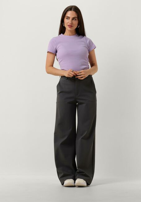 Paarse VANILIA Top RIB BASIC T-SHIRT - large