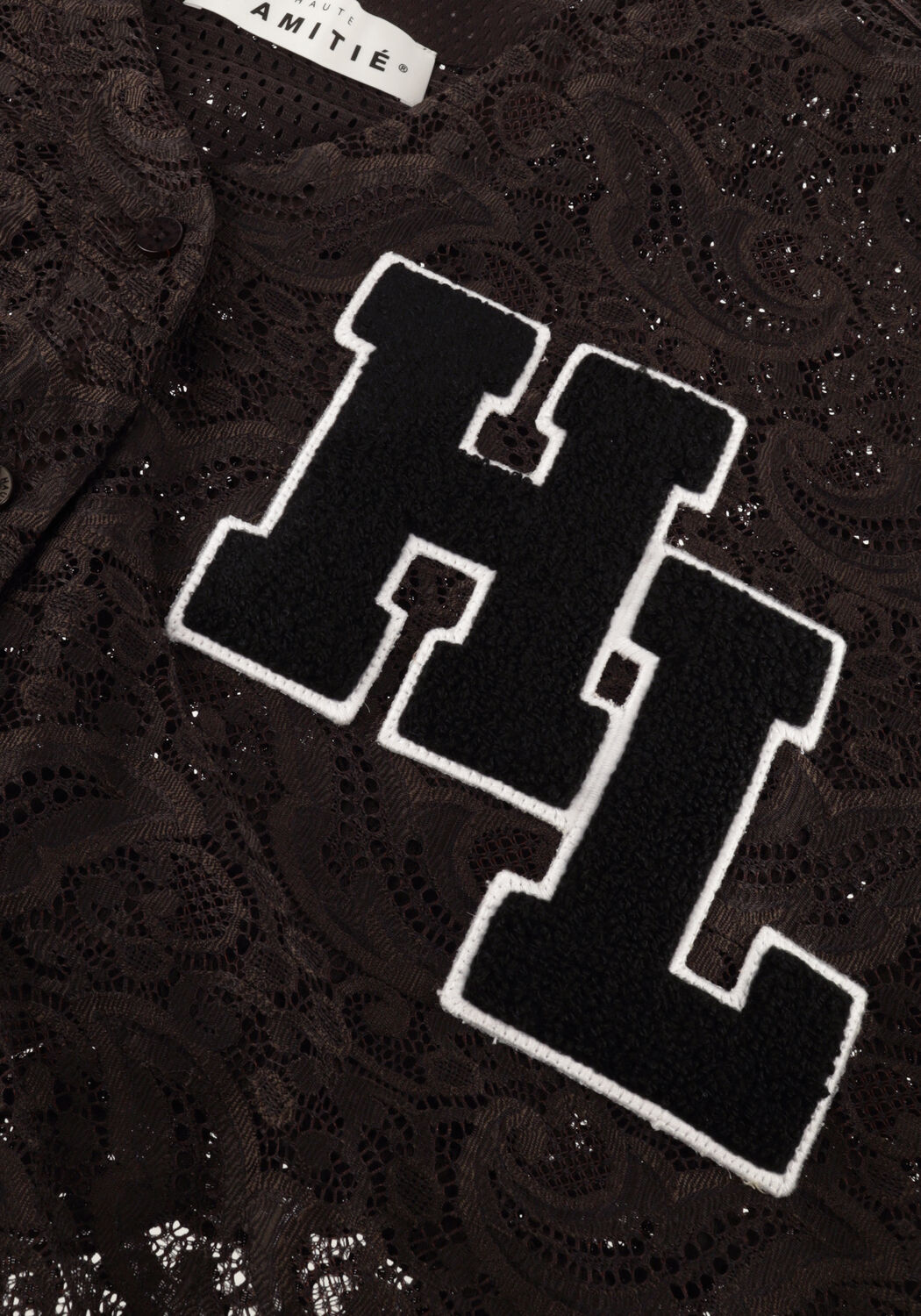 HAUTE L'AMITI&Eacute; Haut COURT LACE TEE en marron - large