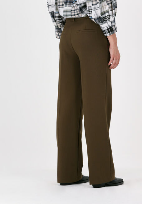 Donkergroene SELECTED WOMEN Pantalon SLFRITA MW WIDE PANT - large