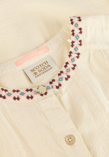 SCOTCH & SODA NEON POP EMBROIDERED LONG-SLEEVED TOP Blouses Écru - large