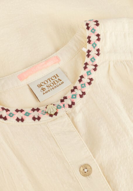 Ecru SCOTCH & SODA  NEON POP EMBROIDERED LONG-SLEEVED TOP Ecru SCOTCH & SODA  NEON POP EMBROIDERED LONG-SLEEVED TOP - large