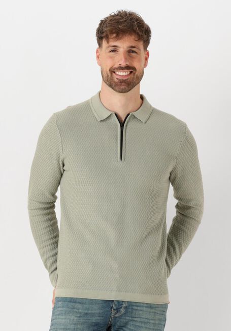 CAST IRON Polo LONG SLEEVE POLO COTTON MODAL en vert - large