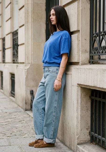 BY-BAR NUKI SLUB TOP Hauts & T-shirts en bleu - large