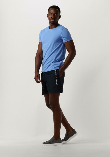 Blauwe TOMMY HILFIGER T-shirt STRETCH SLIM FIT TEE - large
