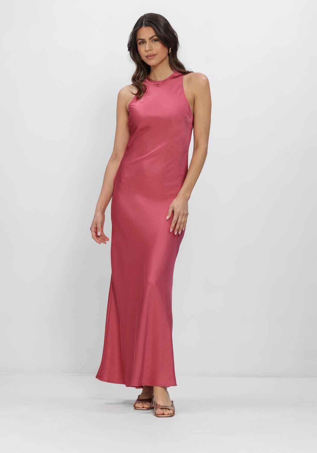 NEO NOIR Robe maxi CELINIE HEAVY SATEEN DRESS en rose - large