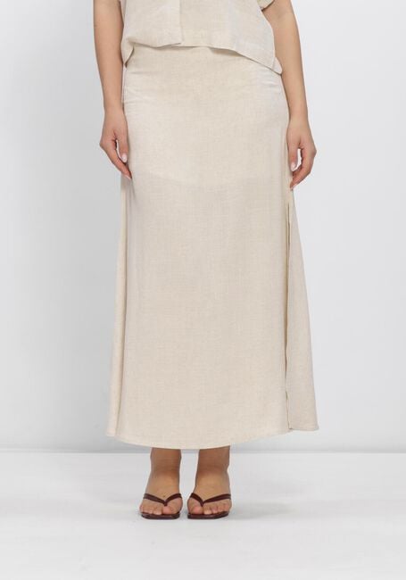SELECTED WOMEN Jupe maxi SLFVIVA HW ANKLE LINEN BLEND SKIRT en beige - large