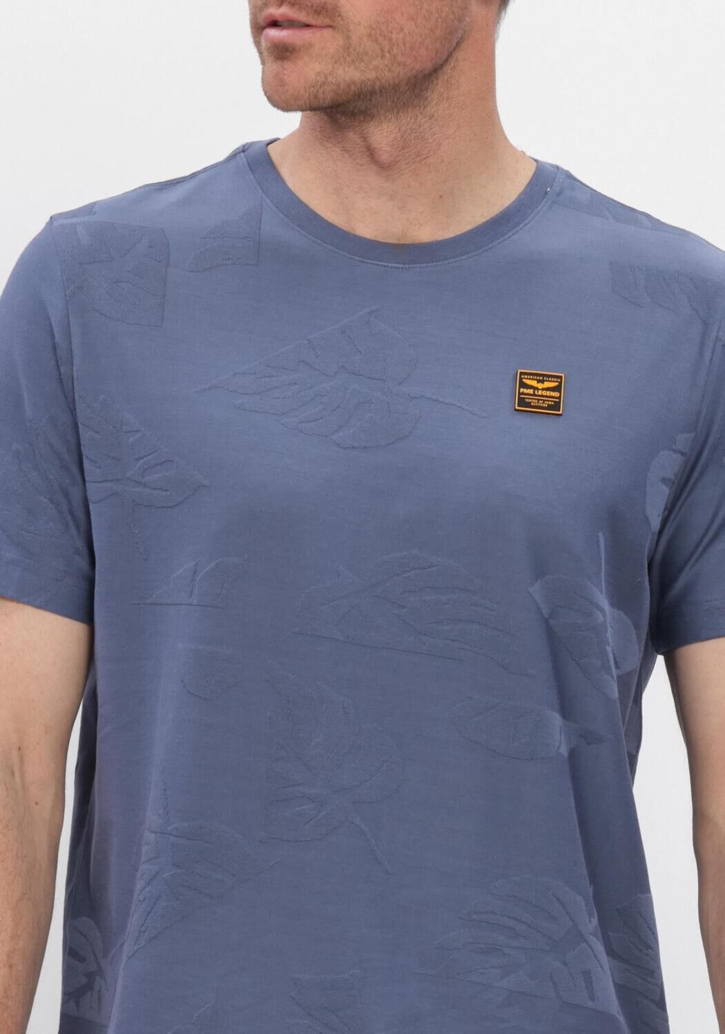 PME LEGEND Polo SHORT SLEEVE R-NECK JACQUARD JERSEY en bleu - large