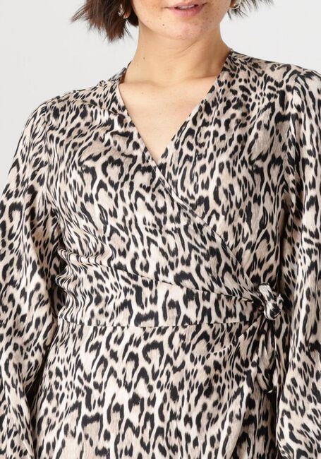 Bruine JANSEN AMSTERDAM Maxi jurk REBECCA JURK WA 564 WRAP LONG SLEEVE - large
