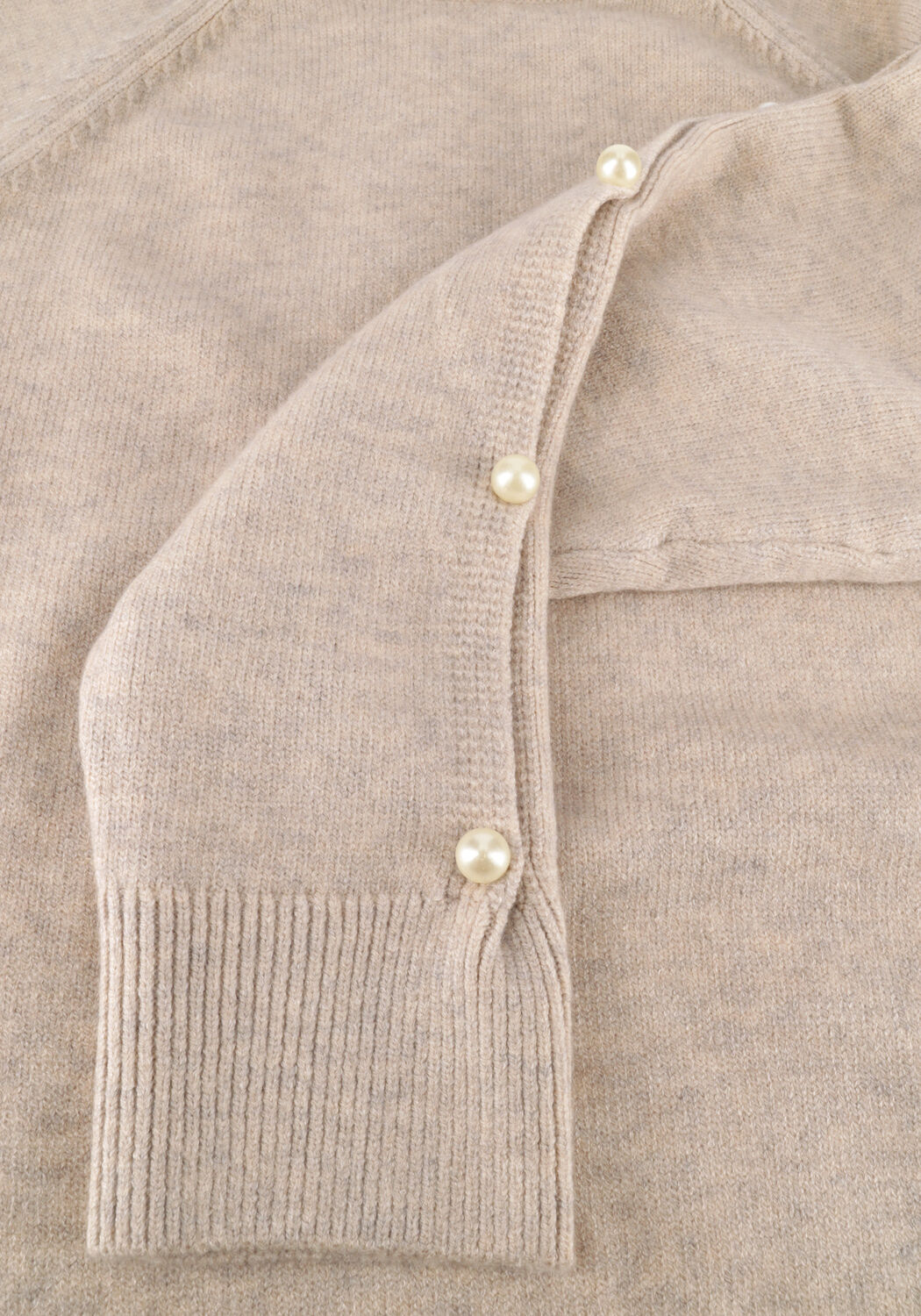CO'COUTURE ROWAN PEARL SLEEVE KNIT Pulls & Gilets en beige - large