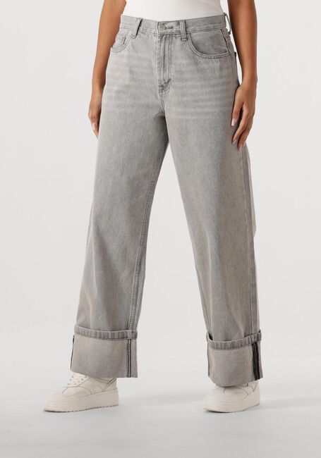 Grijze WITHBLACK Straight leg jeans WBLHAZEL GREY TURN UP JEANS - large