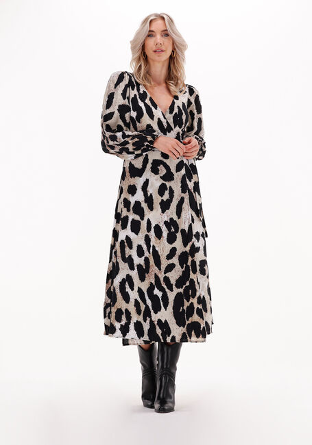 OBJECT Robe midi LEONORA L/S WRAP MIDI DRESS en marron - large