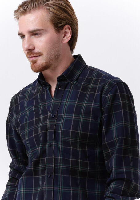 Donkerblauwe WOODBIRD Overshirt FLING CHECK SHIRT - large