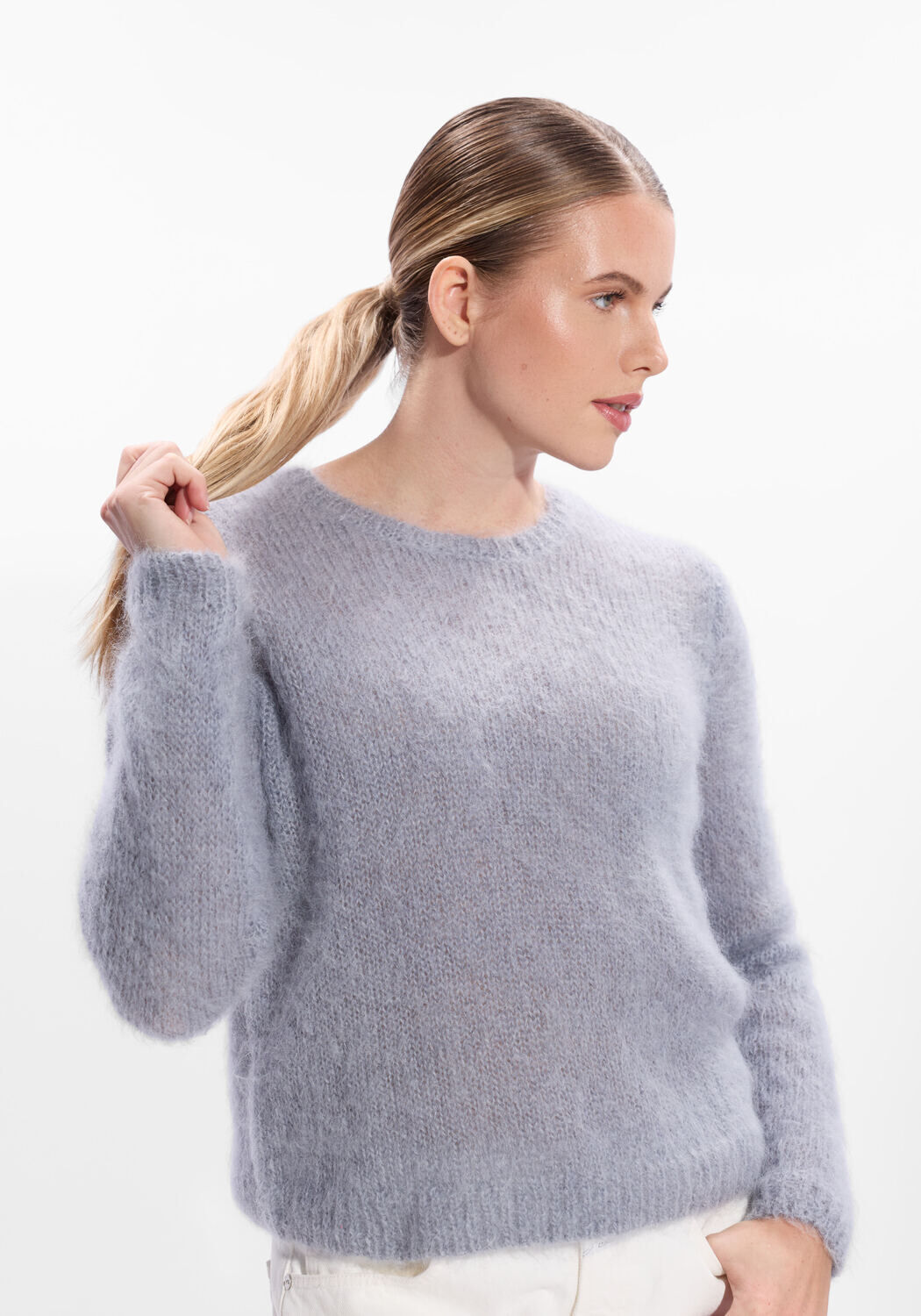 Lichtgrijze DES PETITS HAUTS Trui CHOUKY - large