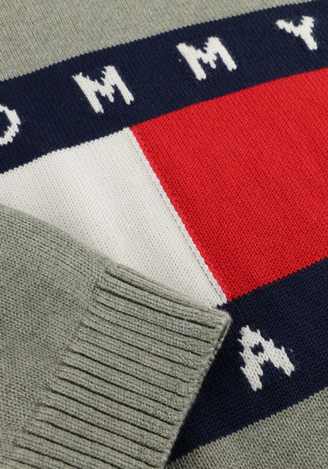 TOMMY JEANS Pull TJM REG MELANGE FLAG SWEATER en vert - large