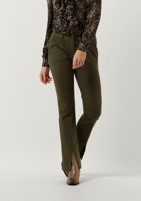 Groene SUMMUM Flared broek TROUSERS PUNTO MILANO - large