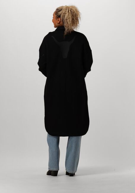 ALIX THE LABEL Manteau LADIES WOVEN LONG FELTED WOOL JACKET en noir - large