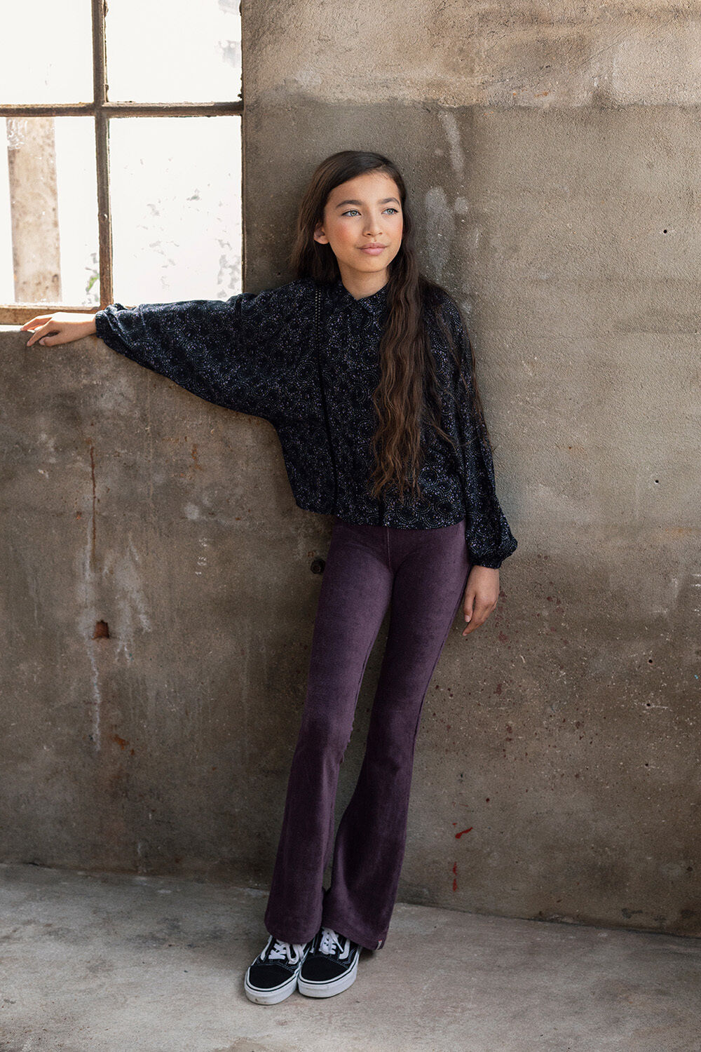 LOOXS Pantalon &eacute;vas&eacute; 2232-5646 en violet - large