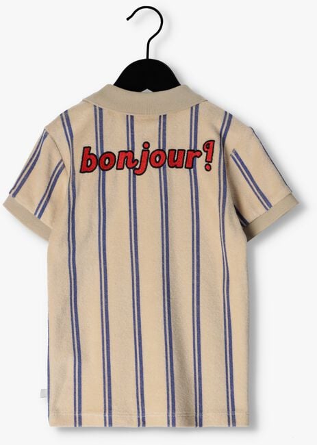 Beige CARLIJNQ Polo STRIPES BLUE - POLO T-SHIRT WT EMBROIDERY - large