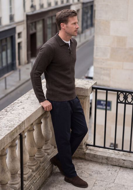 PROFUOMO Polo BOILED WOOL en marron - large