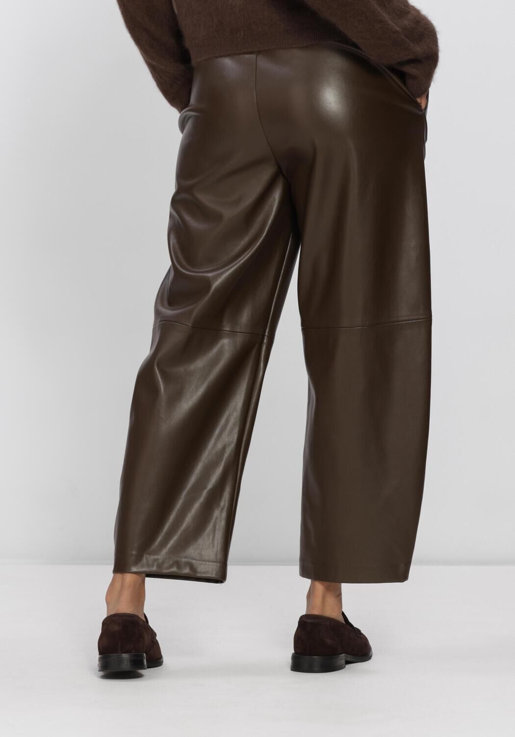 SUNCOO Pantalon large JUST en marron - large