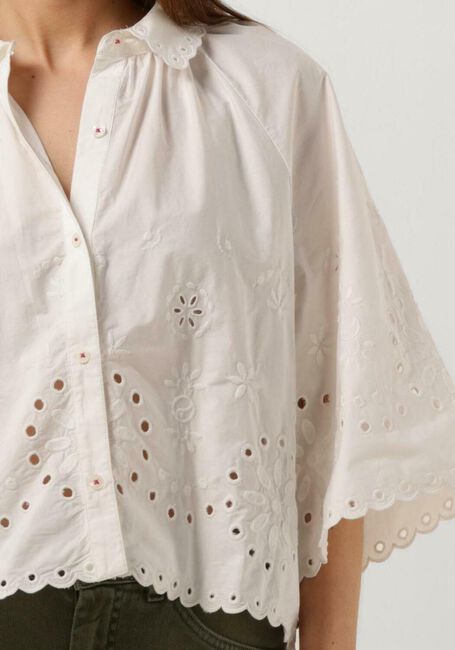 SCOTCH & SODA CROP SHIRT WITH BRODERIE ANGLAISE IN ORGANIC COTTON Blouses en blanc - large