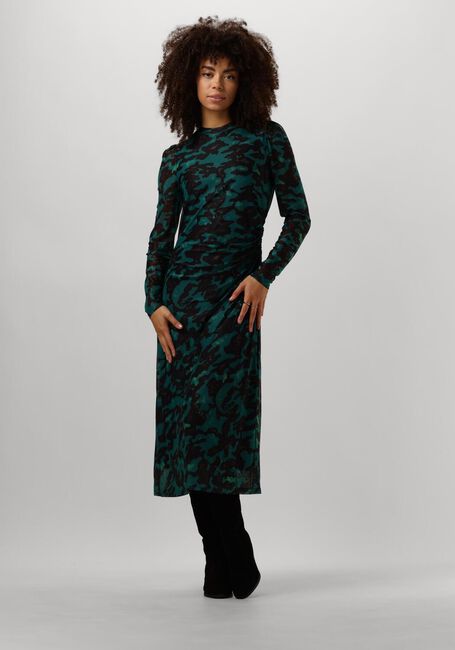 POM AMSTERDAM Robe midi CAMO TEAL GREEN MESH en vert - large