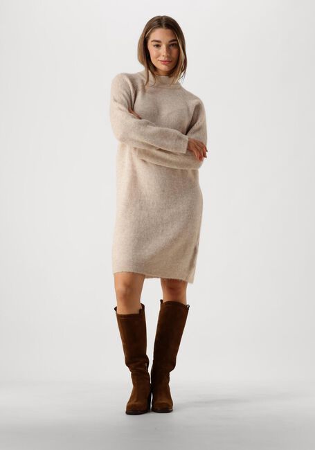SELECTED FEMME Mini robe SLFLULU LS HIGH NECK KNIT DRESS en beige - large