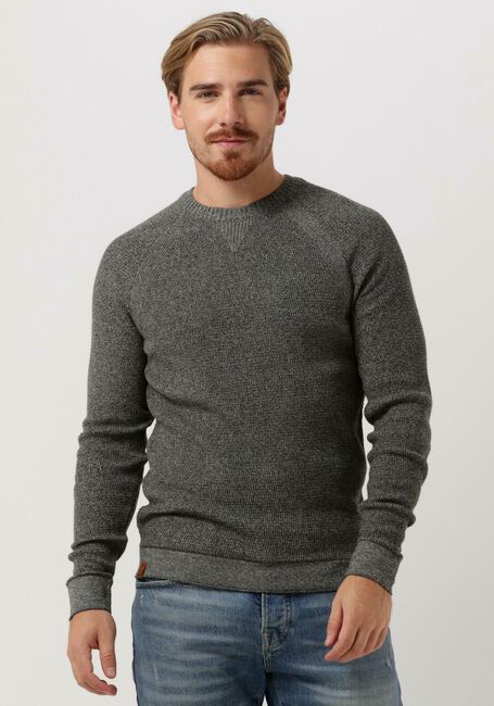 CAST IRON Pull R-NECK COTTON MOULINE SLUB en marron - large