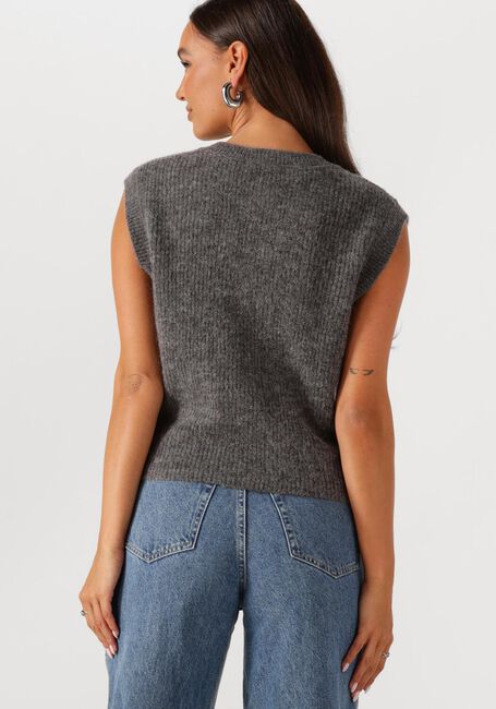 Grijze SELECTED FEMME Vest SLFLULU SL BUTTON O-NECK VEST EX - large