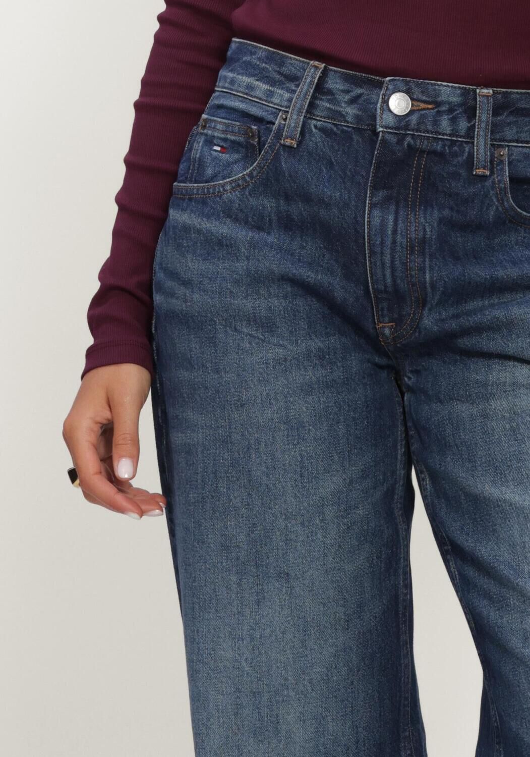 Blauwe TOMMY JEANS Wide jeans MIA MID RELAXED STRAIGHT DJ5051 - large