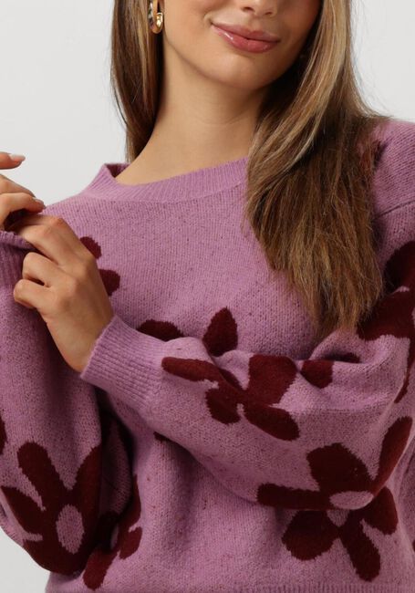 YDENCE Pull KNITTED SWEATER DAISIE en violet - large