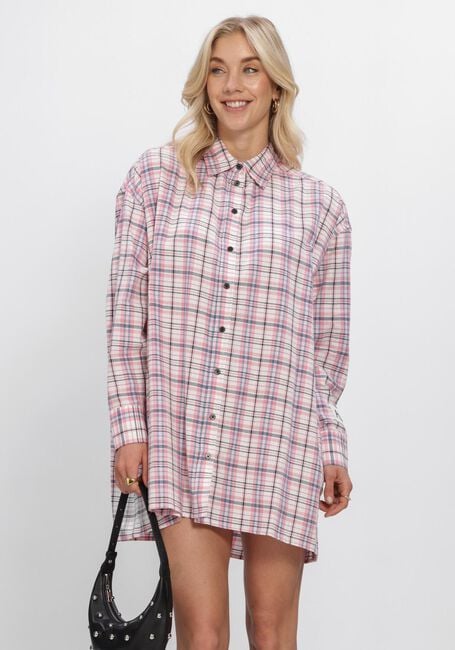 Roze ALIX THE LABEL Mini jurk LADIES WOVEN DAMAGED CHECK DRESS - large