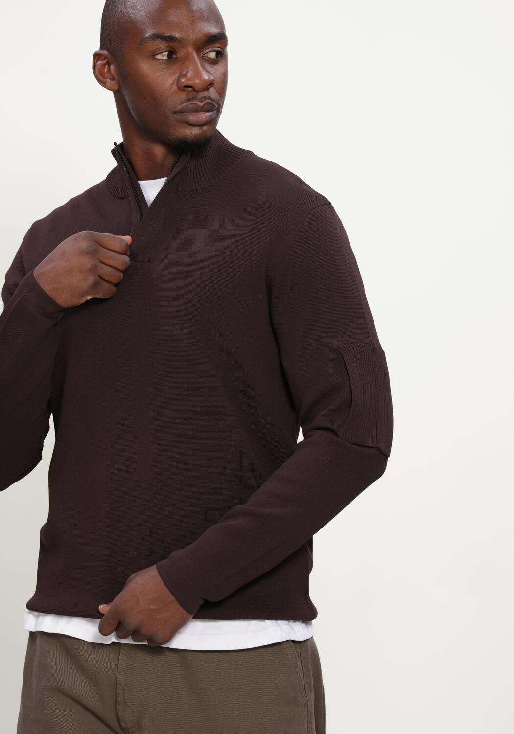 GENTI TURTLE ZIP LS Pulls & Gilets Bordeaux - large